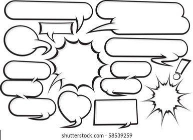 collection of fully editable funky cartoon style speech bubbles. Manipulate these bubbles to whatever shape and size you need.