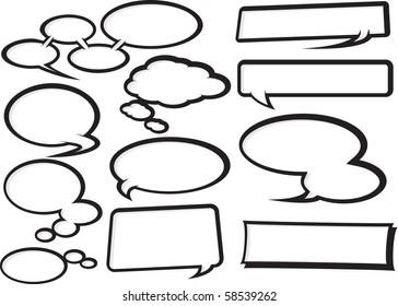 collection of fully editable funky cartoon style speech bubbles. Manipulate these bubbles to whatever shape and size you need.