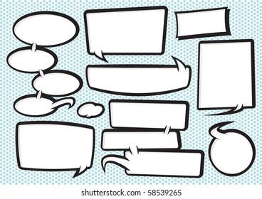 collection of fully editable funky cartoon style speech bubbles. Manipulate these bubbles to whatever shape and size you need.