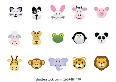 A collection of fully editable world animal icons