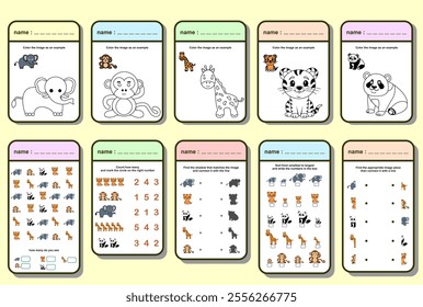 A collection of fun and easy worksheets for preschoolers, and kindergarteners. Match similar worksheets for preschoolers.