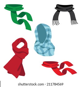 A collection of fun scarves. EPS 10 vector.