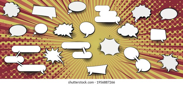 A collection of funny balloons for comic speeches and also sound effects.