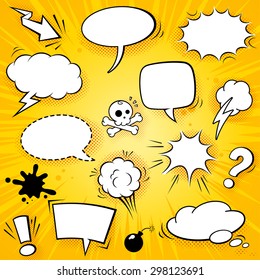 A collection of funny balloons for comic speeches and also sound effects vector illustrations