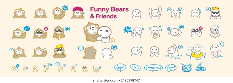 Collection of Funny Bears and Friends There are many designs to choose from