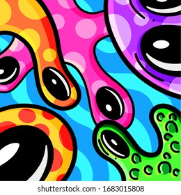 A Collection of Funny Cartoon Imaginary Monsters Illustration Vectors
