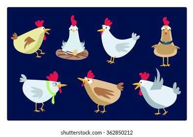 collection of funny chickens