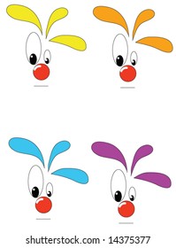 Collection of funny faces on a white background
