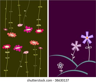 Collection funny floral backgrounds