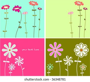 Collection funny floral cards