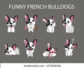 Collection of funny french bulldogs