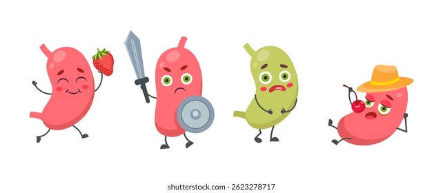 Collection of funny fruit characters	