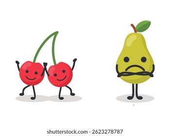 Collection of funny fruit characters	