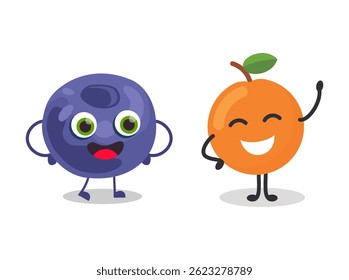 Collection of funny fruit characters	