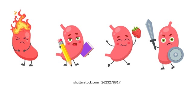 Collection of funny fruit characters	