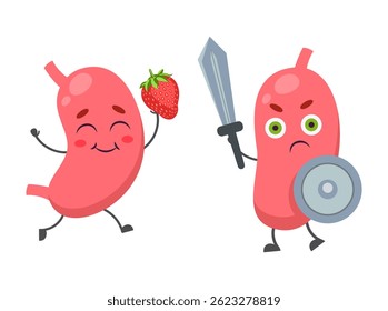Collection of funny fruit characters	