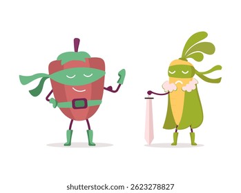 Collection of funny fruit characters	