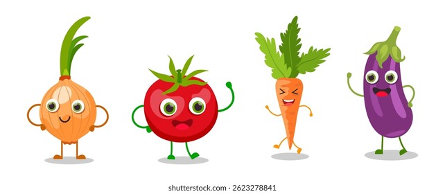 Collection of funny fruit characters	