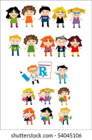 A collection of funny looking cute cartoon people