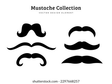 collection of funny mustache style vector illustration features handlebar, rockstar, english, and mexican moustache style