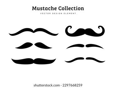 collection of funny mustache type vector illustration features el bandito, the wisp, english, and the tycoon moustache style