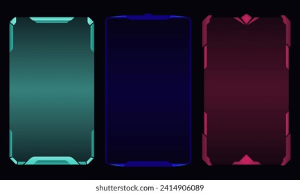 Collection of future hud interface frames. Technology digital border