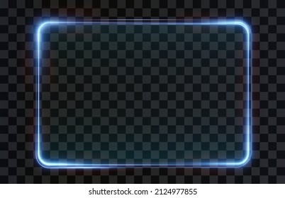 Collection of futuristic hud light blue frame. Technological background. Light glass blue frames square, oval, rectangle, circle. HUD PNG. Vector Illustration.