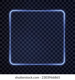 Collection of futuristic hud light blue frame. Technological background. Light glass blue frames square, oval, star, rectangle, circle. HUD PNG. Vector Illustration.