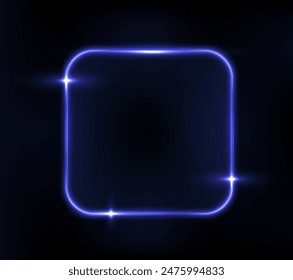 Collection of futuristic hud light blue frame. Technological background. Light neon blue frames square, oval, rectangle, circle. HUD PNG. Vector Illustration.