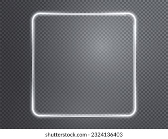  Collection of futuristic hud light white frame. HUD PNG. Technological background. Light glass white frames square, oval, rectangle, circle. HUD PNG.