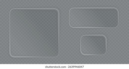 Collection of futuristic hud light white frame. HUD PNG. Technological background. Light glass white frames square, oval, rectangle, circle. HUD PNG.