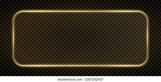  Collection of futuristic hud light yellow frame. Technological background. Light glass gold frames square, oval, star, rectangle, circle. HUD PNG. Vector Illustration.