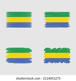 Colección de pincel de bandera de Gabón
