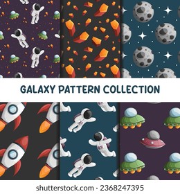 Colección del patrón sin problemas de la ilustración de galaxia