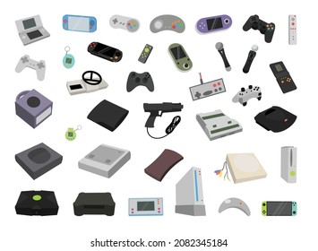 Colección de consolas de juegos y gadgets.