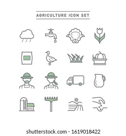 collection of gardening line icons