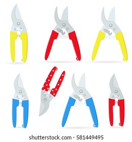 collection of gardening secateurs for your design