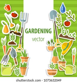 collection of gardening stickers