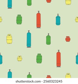 Collection of Gas Tank Vector Seamless Pattern illustration for Print, Wallpaper, Decoration.