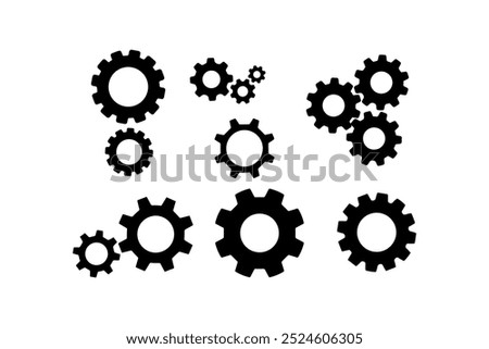 Collection of Gear and Cogwheel Icons. Vector illustration design.