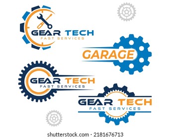 Collection of Gear Service logo, Gear tools logo design vector template, business logo