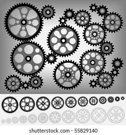 Handdrawn Vintage Gears Cogwheel Sketch Mechanism Stock Vector (Royalty ...