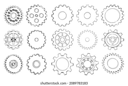 Collection of gears for web design, app, and the most modern projects.