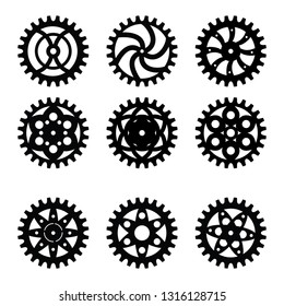 Collection of gears/sprocket vector icons, engineering symbol