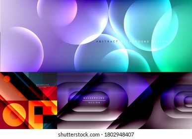 Colección de fondos abstractos geométricos para cubiertas, pancartas, volantes y carteles y otras plantillas