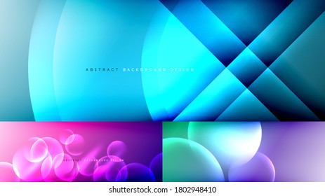 Collection of geometric abstract backgrounds for covers, banners, flyers and posters and other templates