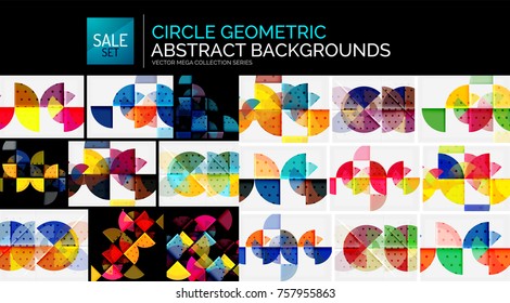 Collection of geometric abstract backgrounds, minimal design. Vector universal wallpapers