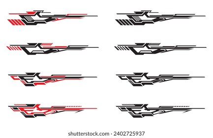 Collection of geometric abstract car wrap decals