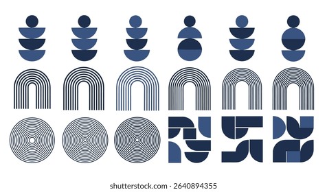Collection of Geometric Abstract Designs and Patterns Depicting Modern Artistic Style