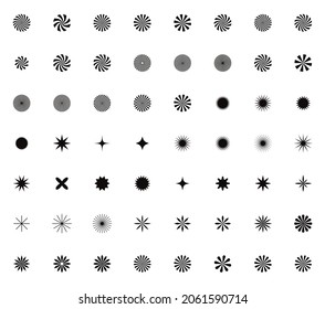Collection of Geometric Abstract Shapes Vector Design. Logo Emblem Elements. Optical Illusion Elements.